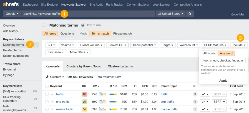 ahrefs keyword explorer