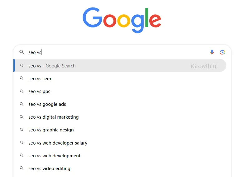 google autosuggest keywords