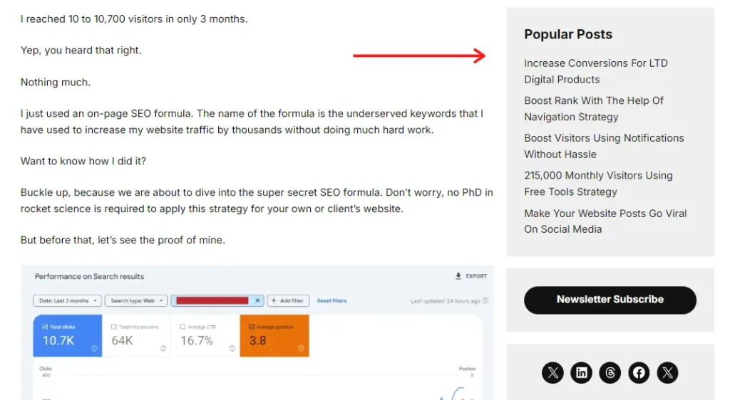 website sidebar customization