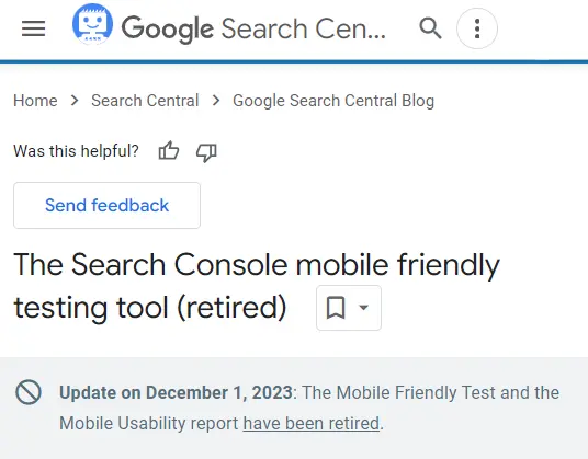 google mobile friendly test