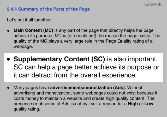 content features
